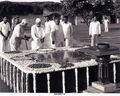 1979-08-15 1979-07-30 Prime Minister Ch. Charan Singh at Raj Ghat before proceeding to Red Fort - NA33267.jpg